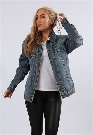 VINTAGE Y2K ESPRIT DENIM JACKET OVERSIZED SLIM 14 L (5AA)