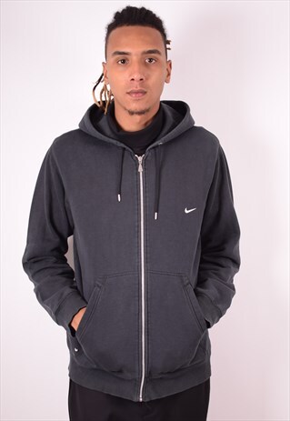NIKE MENS VINTAGE HOODIE JACKET LARGE BLACK 90S