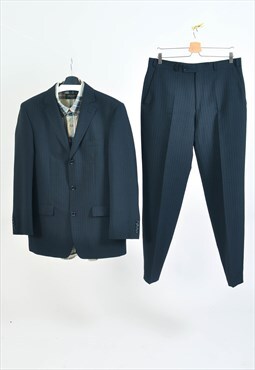 Vintage 00s striped suit in navy