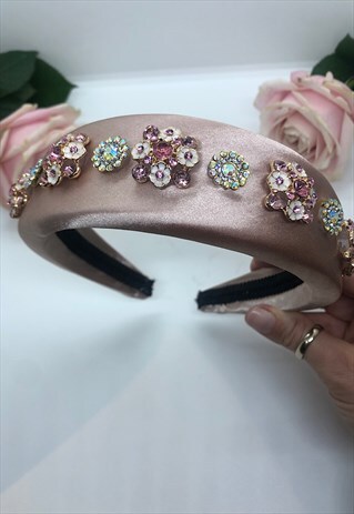 CECESCROWNS PINK EMBELLISHED HEADBAND