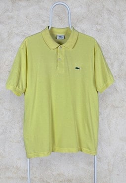 Vintage Lacoste Polo Shirt Pale Yellow Cotton Pique Large