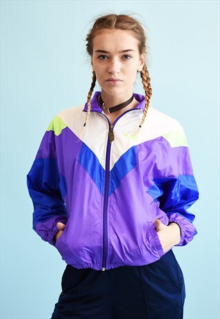 90'S RETRO ATHLEISURE WINDBREAKER BOMBER SHELL JACKET