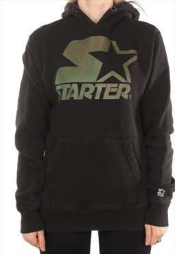Vintage Starter - Black Spellout Hoodie - Small