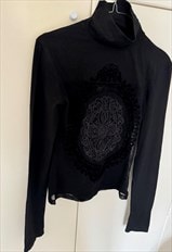 Vintage GF Ferre, Black See Through Blouse. Made in Italy