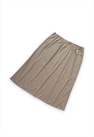 VINTAGE SLIP SKIRT BEIGE SKIN TONE COTTAGECORE UNDERSKIRT