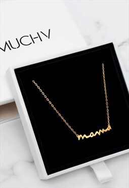 Gold Mama Script Necklace - Gift For New Mum