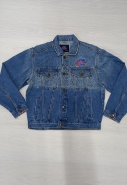 90s Vintage Planet Hollywood Denim Jacket Mid Blue