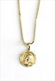 SMALL COIN MARY NECKLACE GOLD PLATED DAINTY