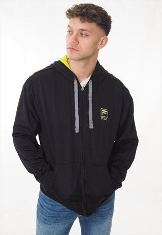 VINTAGE FILA HOODIE BLACK