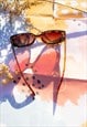 TORTOISE SHELL NARROW OVAL CHUNKY SUNGLASSES