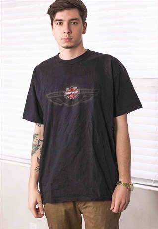 VINTAGE HARLEY-DAVIDSON T-SHIRT LOGO 90S L 9.0