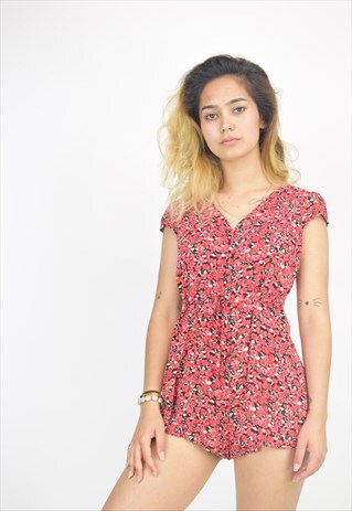 VINTAGE 90'S WET SEAL ROSE PRINT PLAYSUIT