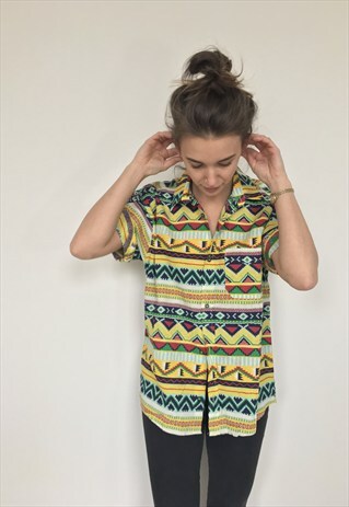 PATTERNED OVERSIZED RETRO VINTAGE UNISEX FESTIVAL SHIRT