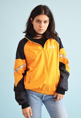 90'S RETRO ATHLEISURE SPORTS SHELL BOMBER WATERPROOF JACKET