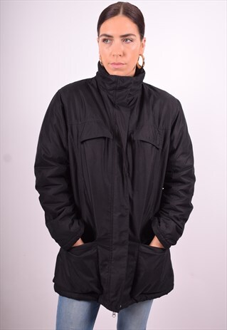 ELLESSE WOMENS VINTAGE JACKET MEDIUM BLACK 90'S