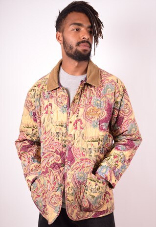 BEST COMPANY MENS VINTAGE QUILTED JACKET MEDIUM MULTI 90S
