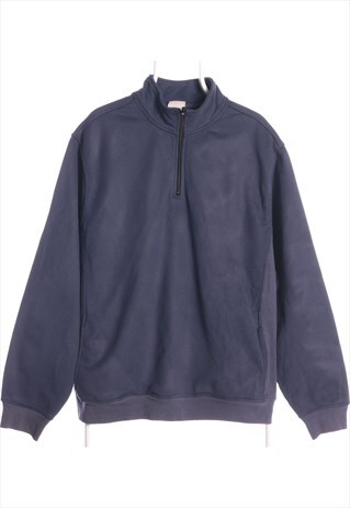 VINTAGE 90'S LL BEAN QUARTER ZIP SWEATSHIRT BLUE