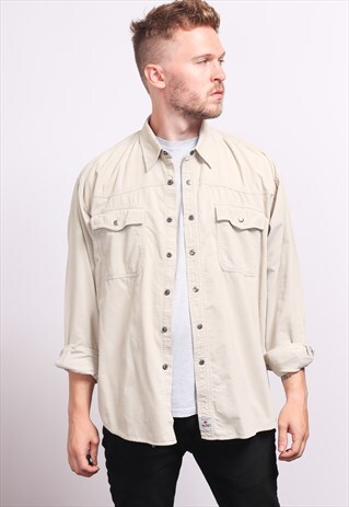 VINTAGE CORDUROY CORD SHIRT BEIGE