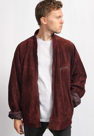 VINTAGE SUEDE OVERSIZED BOMBER JACKET