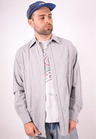 PAUL & SHARK MENS VINTAGE SHIRT LARGE GREY 90S