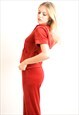 SHORT SLEEVES VELOUR TRACKSUITS WITH HOODIE IN RED
