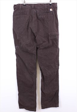 Vintage Carhartt Trousers Brown Straight Fit With Logo Patch