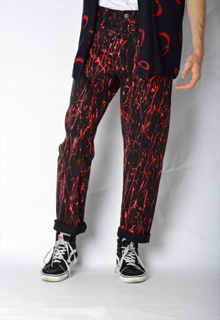 REWORKED VINTAGE 90S HAND PAINTED BLACK JEANS