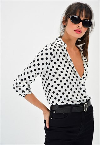 BLACK DOT WHITE SHIRT