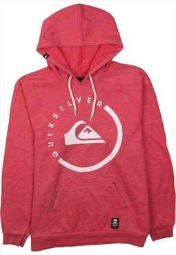 Vintage 90's QuikSilver Hoodie Pullover Spellout Red Medium