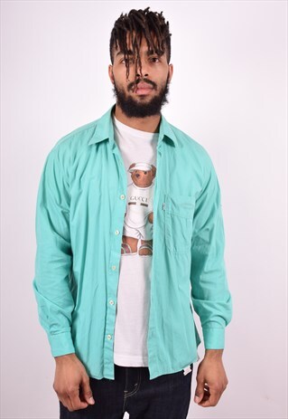 LEVI'S MENS VINTAGE SHIRT SMALL GREEN 90'S