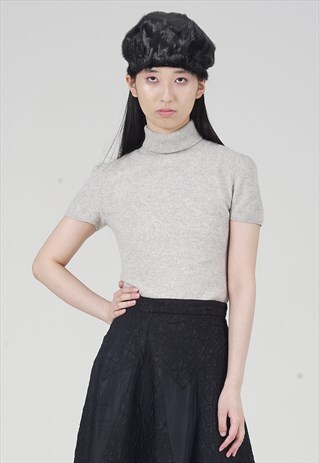 VINTAGE 90'S ROLL NECK SHORT SLEEVED JUMPER