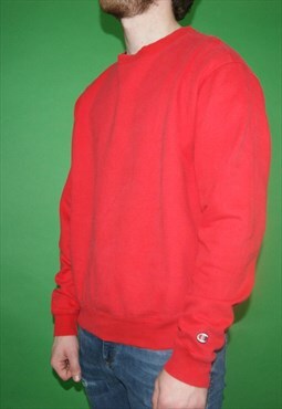 Vintage Y2K Champion Red Jumper / Sweatshirt Size Medium