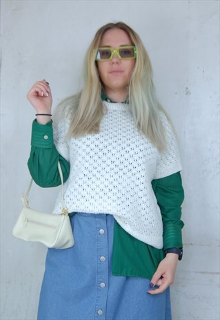 VINTAGE LIGHT KNITTED SUMMER SHORT SLEEVE FESTIVAL JUMPER