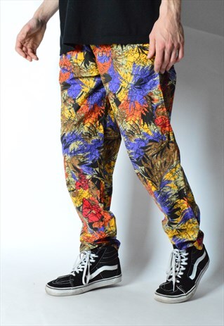 VINTAGE 90S COLOURFUL ABSTRACT FESTIVAL PANTS