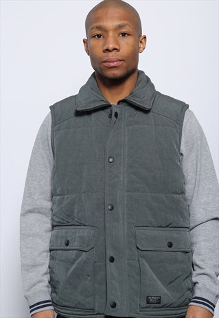 VINTAGE LEVIS ALL DUTY QUILTED GILET GREY