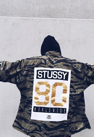 REWORKED VINTAGE 80S USA CAMO JACKET X STUSSY X ADIDAS