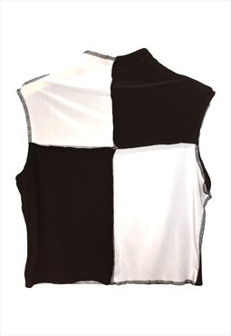 Black and White 90's Festival Cropped Tank Top