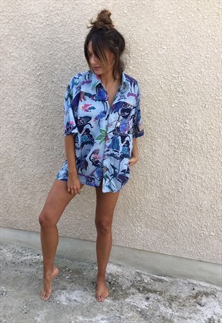 PATTERNED OVERSIZED RETRO VINTAGE UNISEX FESTIVAL SHIRT