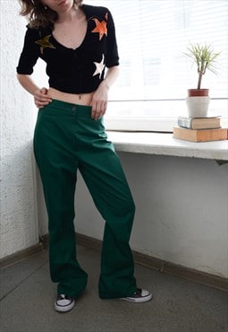 Vintage Green Straight Trousers