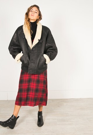 VINTAGE 80S WINTER SHEEPSKIN COAT / R087