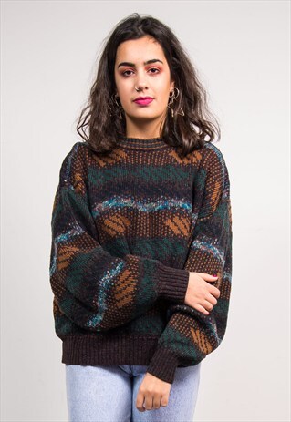 90'S VINTAGE GRANDAD KNIT GRUNGE JUMPER