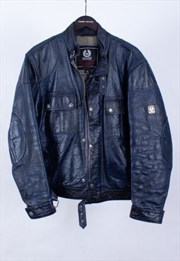 Vintage Belstaff Blue Leather Jacket