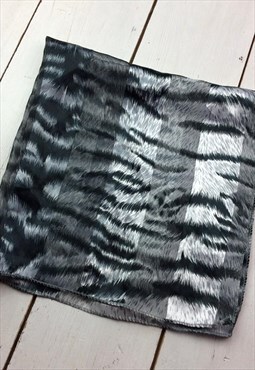 vintage silky  festival scarf zebra