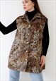 90S VINTAGE WAISTCOAT LONGLINE JACQUARD VEST GOLD BUTTONS