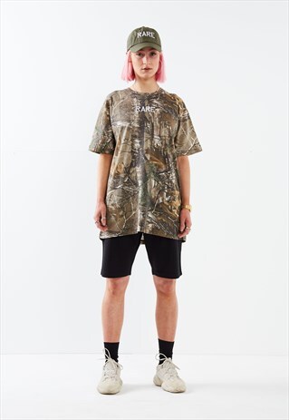 ARMY CAMOUFLAGE T-SHIRT WITH WHITE EMBROIDERY