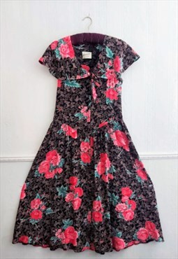 Vintage 1950s Revival style 1990s Floral dress