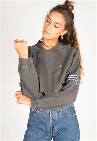 VINTAGE 90S USA CROP SWEATSHIRT/ R401