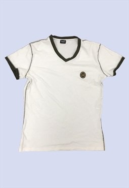 Men's D&G White Short Sleeved V Neck Cotton Italian T-Shirt