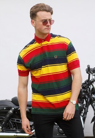 TOMMY HILFIGER USA 90S STRIPED POLO NECK