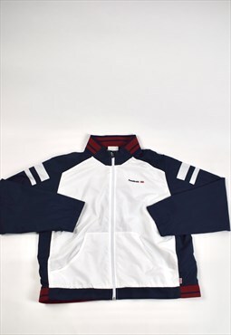 Vintage 90s Reebok White/Navy Zip Up Track Jacket 